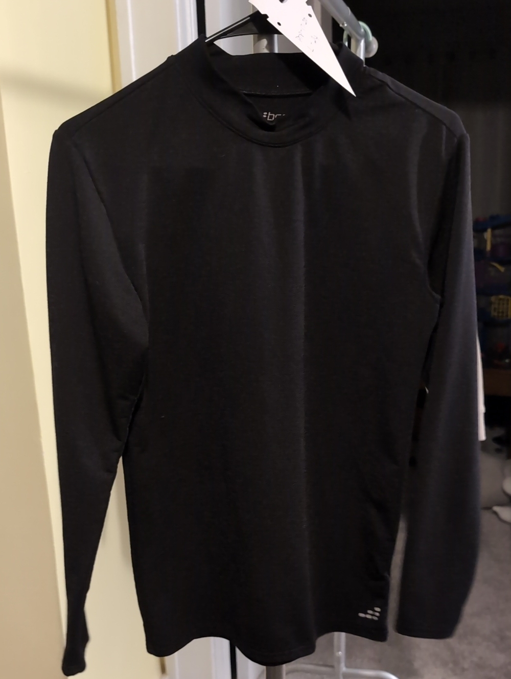 bcg Black Long-Sleeve Muscle Tee — Crew Neck Performance Top